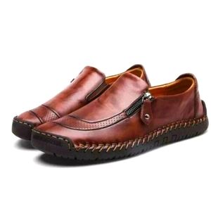 MENS FASHION LEATHER SLIP-ON 100%CAOUTCHOUC LOAFERS
